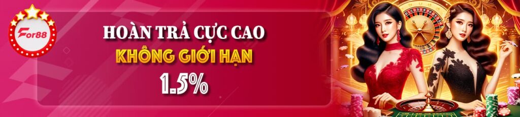 HOÀN TRẢ KHÔNG GIỚI HẠN LÊN ĐẾN 1,5%